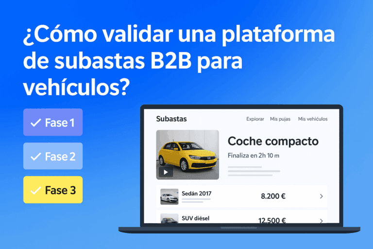 Plataforma de Subastas B2B para Vehículos | Cómo Validar